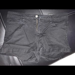 Black jean shorts